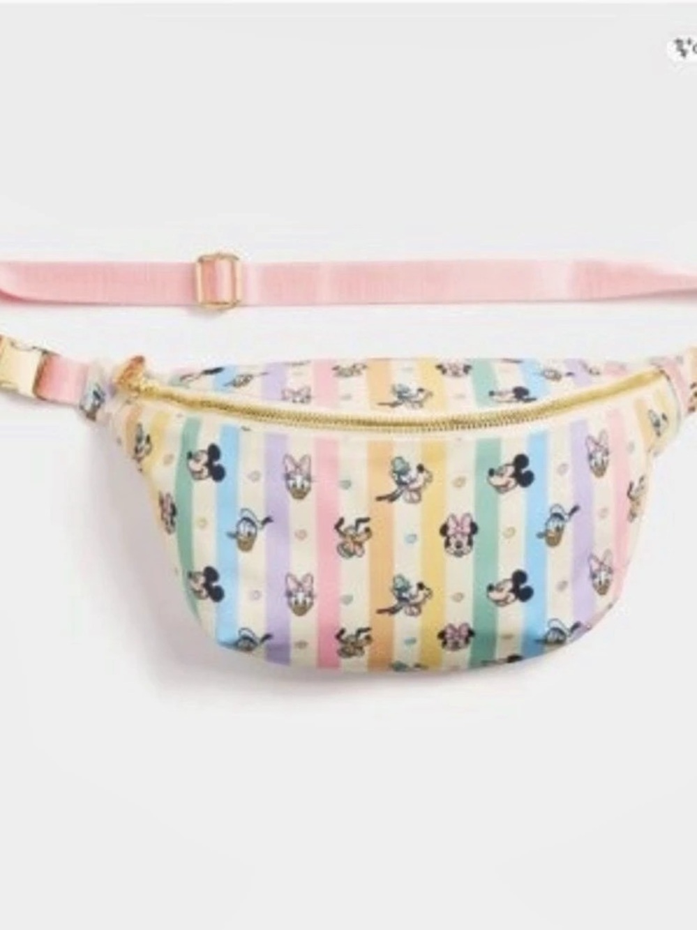 Stoney Clover Lane Disney Mickey & Minnie Striped Belt Bag in Pink NWT